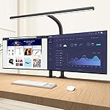 Schreibtischlampe LED Dimmbar, Architekt Schreibtischleuchte klemmbar für Homeoffice,24W Hell Led Workbench Bürobeleuchtung, Augenschutz Monitor Lampe Dimmbar & 6 Farbmodi, Auto-Dimmen Arbeitsleuchte