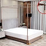 EnixWh Verdickter Spiralverbindungsstil, Metall-Himmelbett-Rahmenpfosten für Queen-Size-Edelstahl, 4-Eck-Bett, Moskitonetz-Halterung für Metallbett, Holzbett