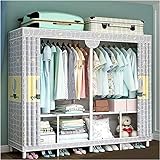 BICIBO Tragbarer Kleiderschrank Kleiderschrank 55/63 Zoll Schrank Organizer Kleiderschrank Tragbarer Kleiderschrank Regale Polyester Baumwolle Atmungsaktiver Kleidungsaufbewahrungsorganisator Kleid