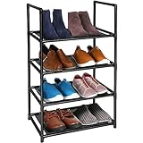 esonstyle Schuhregal mit 4 Ebenen Leichtgewicht Klein Schuhregal 8 Paare Aufbewahrungs-Organisator schmal Schuhregal für den Eingang/Schrank Schuhregal Kleines Schuhregal