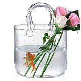 Geldbeutel-Vase FüR Blumen, Mit Griffen Glas GeldböRsen Vase Blumenvasen Glas Handtaschenvase, FüR Heimdekoration,Style1-Gray