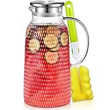 Glaskaraffe, Aofmee Wasserkaraffe 2.4 Liter, Glaskaraffe mit Deckel, Wasserkrug, Karaffe Glas mit Deckel, Wasserkaraffe Glas, Glaskanne, Tee Karaffe, Sangria Karaffe für hausgemachten Eistee und Saft