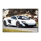 MEYELO Leinwandposter 60 * 90cm Kein Rahmen Work Weißer Supersportwagen von McLaren Dekoratives Wohnzimmerposter