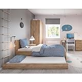 Lomadox Jugendzimmer Set 5-teilig mit Bett 120x200, Bettschublade, Nachttisch, Kleiderschrank, Schreibtisch