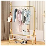 Kleiderstange Kleiderständer Kleidungsstück Kleid Hanging Display Stand Kleidung Mantel Schiene Mit 2-stufigem Schuhregal Zur Aufbewahrung Kleiderständer Aus Edelstahl Für Ankleidezimmer Schlafzimmer