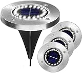 FLYIFE Wandlampe Solar Gartenleuchten 12/16/20LED Solar Bodenleuchten Wasserdichtes Licht Unterirdlandschaft Lichter für Rasen Weg Nachttischlampe (Farbe: Warmweiß, Größe: 20 LEDs)