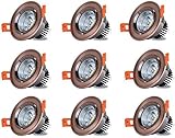 9er Pack American Retro Bronze Embedded Single Shot Spotlight Wandleuchte Rot Kupfer European COB Downlight LED Spotlight Bronze Red Bronze Deckenleuchte Wohnzimmer Schlafzimmer Korridor Downlight