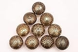 Knobsworld Knäufe aus Messing, für Küchenschränke, Kommoden, Möbel, Schubladen, Zug-Knäufe, Messingmuster, 10er-Set