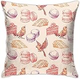 KEROTA Süßigkeiten Kuchen Arons und süßer doppelseitiger Kissenbezug Druck Kissenbezug quadratischer Kissenbezug Home Deko Sofa Schlafzimmer Wohnzimmer Kissenbezug 18 x 45,7 cm