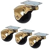 Lenkrolle, Universalrad, Lenkrollen, 4 × Lenkrolle, 1,5 Zoll/2 Zoll goldene Möbelrollen, Ersatzrollen für 360-Grad-Plattenmöbel, glatt und ausreichend, Kugellager