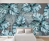 Sedomax Nordische zusammengezogene und modische Schildpattblatt-Wohnzimmer-Schlafzimmer-Hintergrund-Wandmalerei 200cm(W)×140cm(H)
