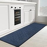 Color G Küchenteppich 45 x 150 cm, Küchenteppich Waschbar rutschfest, Absorbierend Küchenläufer Maschinenwaschbar für Küche, Esszimmer, Waschküche, Eingang (Blau)