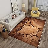 Sofa Teppiche rutschfest Dekoratives Baummuster Im Braunen Baumstamm-Jahresringmuster Hübscher Teppich Esstisch Wohnzimmer Empfangsbereich Tepich 200X300cm