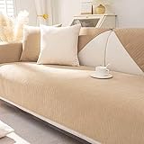 YSZBD Sofaschoner Sofabezug L Form rutschfest Couch Bezug Sofahussen Für 3 Sitzer, 2sitzer, u Form Sofa Schonbezug Sofaschutz Hund Wasserdicht Sofaüberwürfe,khaki-90x240cm