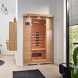 Home Deluxe – Infrarotkabine REDSUN M – 120 x 105 x 190 cm - für 2 Personen, 5 Keramikstrahler – Holz: Hemlocktanne I Infrarotsauna, Sauna, Wärmekabine, Infrarot