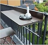 便利100 Balkonhängetisch Brauner Balkon-Klapp-Hängetisch for Geländer, verstellbare Höhen, kreativer Terrassen-Gartentisch, Terrassen-Beistelltische for den Außenbereich