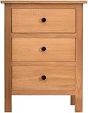JUNNIU Nachttisch aus massivem Kiefernholz, 3 Schubladen, Kommode, Schlafzimmermöbel, Wohnzimmer, Sofa, Beistelltisch, Tee- und Couchtisch, Moderne Möbel Decoration