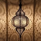 Casa Moro Orientalische Lampe MOULOUK Schwarz 54cm | marokkanische Pendelleuchte | Boho Chic Hängelampe wie aus 1001 Nacht | LN2000