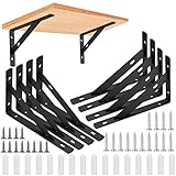 8 Stück Regalhalterungen, 90 Grad Regalträger, Metall Schwerlast Konsole Wandwinkel, Dreieckig Winkelträger Regalwinkel für Wandmontage, 150 x 95mm, Schwarz