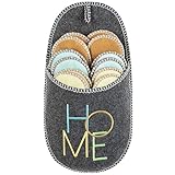 ONVAYA® ABS Gästepantoffel | Home grau | 6er Set | Antirutsch Sohle | Hausschuhe | Filzpantoffel | Gr. 36-45 Gästehausschuhe