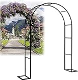 Große Rosenbogen 300X240cm Abnehmbar Rosenbogen Mit Base, Schwarz Kletterpflanzen Torbogen, Metall Gartentor Rankgitter Gartenbogen Für Garten & Hochzeiten Event Deko,Grün,W3M*H2.2M