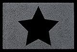 Interluxe SCHMUTZMATTE Fußmatte Stern SCHWARZ Geschenk Einzug 60x40cm Türmatte Dekomatte Dunkelgrau