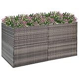 TALCUS Home & Garden Pflanzgefäß mit Garten, grau, 157 x 80 x 80 cm, Polyrattan