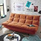 Schlafsofa Schlafcouch ausklappbar, cognacfarben, Sofa mit Bettkasten und Schlaffunktion, Bettsofa, Dauerschläfer-Sofa, Schlafcouch, Couch, BxHxT ca. 216x104x108 cm