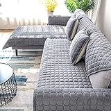 QSCV Ecksofa Sofabezug Für Hunde Haustier rutschfest Sofa-Protektor,Sofa überzug L-Form,Samt Couchbezug-Grau 1 90 * 210cm1pcs