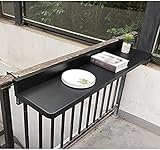 Klappbarer Decktisch Geländer, Balkon-Hängetisch, Balkontisch Zum Aufhängen, Balkon-Stehtisch Für Geländer, Balkon-Hängetisch Zusammenklappbar, Geländertisch Im Freien, Balkon-Thekenhöhe,Schwarz,1