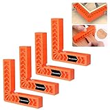 Housolution 90 Grad Rechts Winkelklemme, 4 Stück Quadratische Positionierwinkel Vierkantlineal mit Skala 4'/ 9,9 cm Positionierung Hilfssuchwinkelhalter für Schränke Schubladen Holzbearbeitung, Orange