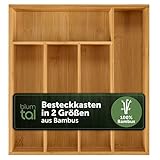 Blumtal Besteckkasten für Schubladen - Bambus Schubladen Organizer Küche passend für IKEA Maximera, 5 Fächer als Schubladen Ordnungssystem für Besteck, Haushaltsartikel und Bastelmaterialien