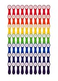 trendfinding 70 Regenbogen Wäscheklammern bunt mit Edelstahlfedern und Softgrip, langlebig und nachhaltig in umweltfreundlicher Kartonverpackung
