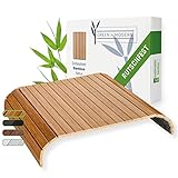 Green'n'Modern Sofatablett rutschfest - Holz Bambus Getränkehalter Armlehne | Couch Tablett flexibel als Sofa Butler | Sofa Tablett Armlehne als Sofa Ablage | Getränkehalter Armlehnentablett (Natur)