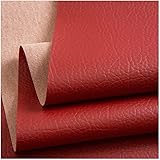 Kunstleder Meterware Lederstoff Rot Kunstleder，0.8mm Dick Hochwertiges Pu-leder Stoff，Wasserdicht Und Verschleißfest，Zur Herstellung Von Lederwaren，Innenausstattung Für Autos，Kunsthandwe(Size:8M×1.4M)