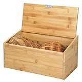 mDesign Brotkasten aus Holz – Brotbox mit Deckel zum luftdichten Verschließen – für eine umweltfreundliche und stilvolle Brotaufbewahrung – naturfarben
