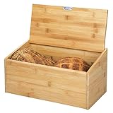 mDesign Brotkasten aus Holz – Brotbox mit Deckel zum luftdichten Verschließen – für eine umweltfreundliche und stilvolle Brotaufbewahrung – naturfarben