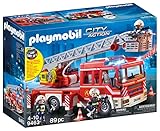 PLAYMOBIL City Action 9463 Feuerwehr-Leiterfahrzeug mit Licht und Sound, Ab 5 Jahren