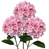 Oairse 3 Stück Künstliche Hortensienblüten 3D-Druck Real Touch Künstliche Blumen wie echte Hortensien für Hochzeit, Zuhause, Hotel, Party, Blumenarrangement, Blumen Durchmesser 19 cm