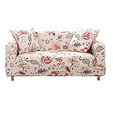 HOTNIU 1-Stück Elastischer Sofabezug 2 Sitzer Sofa überzug Couch Cover Stretch Sofahusse Sofa Überwürfe Elastisch Couchbezug Schonbezug Couch Hussen für Sofas mit 1 Kissenbezug, Pattern #Qan