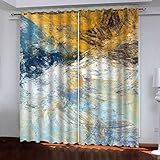 LAMPPE Thermovorhänge Wohnzimmer Modern Blickdicht 3D Abstrakter Strukturierter Druck Muster H 170 X B 100 cm 2 Stücke Blickdicht Schlaufenschal Verdunkelungsvorhang Vorhänge Gardinen Mit Ösen Fenst