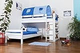 Kinderbett Etagenbett Moritz L Buche Vollholz massiv weiß lackiert mit Regal, inkl. Rollrost - 90 x 200 cm, teilbar