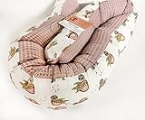 Schlangenmanufaktur® Baby Kuschelschlange Stillkissen Altrosa mit Schildkröten, Handgemacht in Bayern aus Öko-Tex® Materialien in vielen Größen, Kopfschutz für Wickeltisch, Nackenrolle (10, 100cm)
