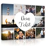 WallArena Ihr Foto auf Leinwand 40x30 cm - Fotocollage 10 Fotos - Leinwandbild Canvas Ihr eigenes Wandbild mit Wunschmotiv Personalisiertes Geschenk Kunstdruck