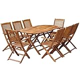 Yolola Sitzgruppe Garten Essgruppe 8 Personen Gartenmöbel Holz Gartenmöbel Set mit 8 Klappstühle Gartenmöbel Essgruppe Gartengarnitur Sitzgarnitur Gartentisch Massivholz Akazie#2