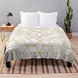 KOBONA Kuscheldecken 80x150cm Fleecedecke Weich und Warme, Graue Geometrie Decke Gedruckte Fleecedecke Weich Wohndecke Tagesdecke Sofadecke zweiseitige Decke Sofa & Bett