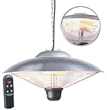 Semptec Urban Survival Technology Deckenheizstrahler: IR-Decken-Heizstrahler mit LED-Licht, Fernbedienung, bis 2.000 W, IP34 (Deckenheizstrahler mit Licht)