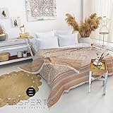 Ersperto Otantica Tagesdecke 200 x 240 cm | 100% Baumwolle | Bettüberwurf Wohndecke Wendedecke Sofadecke | extragroß