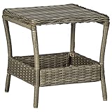 BULANED Gartentisch, Esstisch, Couchtisch, Balkontisch, Balkonmöbel Kleiner Balkon, Balkon Tisch, Beistelltisch, Braun 45x45x46,5 cm Poly Rattan