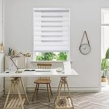 Tür Fenster Rollo Jalousette 120 x 320 cm Doppeltes Tuch, Schutz der Privatsphäre Sichtschutz-Rollo Inkl. Aller Montage-Teile für Tür und Fenster, Weiß